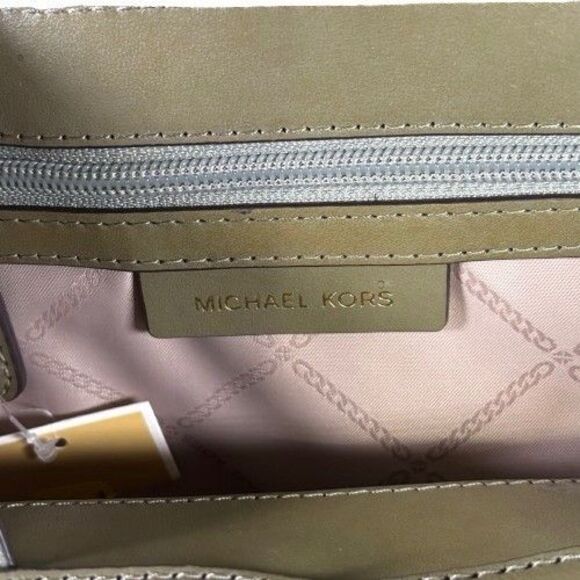 MICHAEL KORS MK Raven Pebble Leather Medium Backpack Handbag Olive Green $328 - Picture 11 of 16